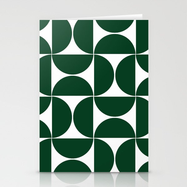 Teal green mid century modern geometric shapes Stationery Cards