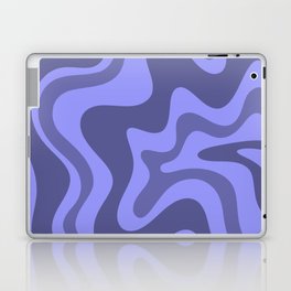 Retro Liquid Swirl Abstract Pattern in Periwinkle Purple Laptop Skin