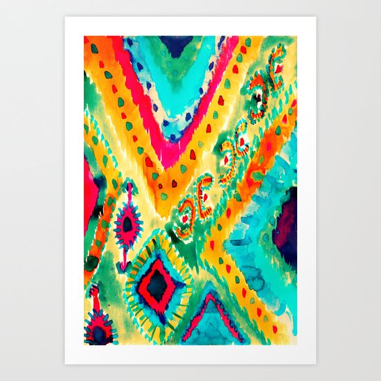 Ikat V Art Print