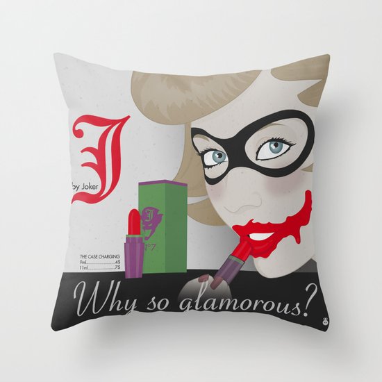 J by Joker Throw Pillow