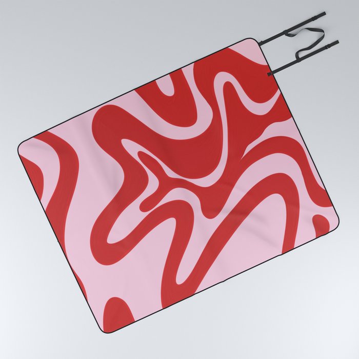 Retro Swirl Wrap in Red + Pink  Picnic Blanket
