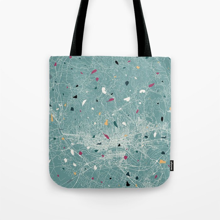 Croatia, Zagreb Map - Eclectic Style Cartography Tote Bag