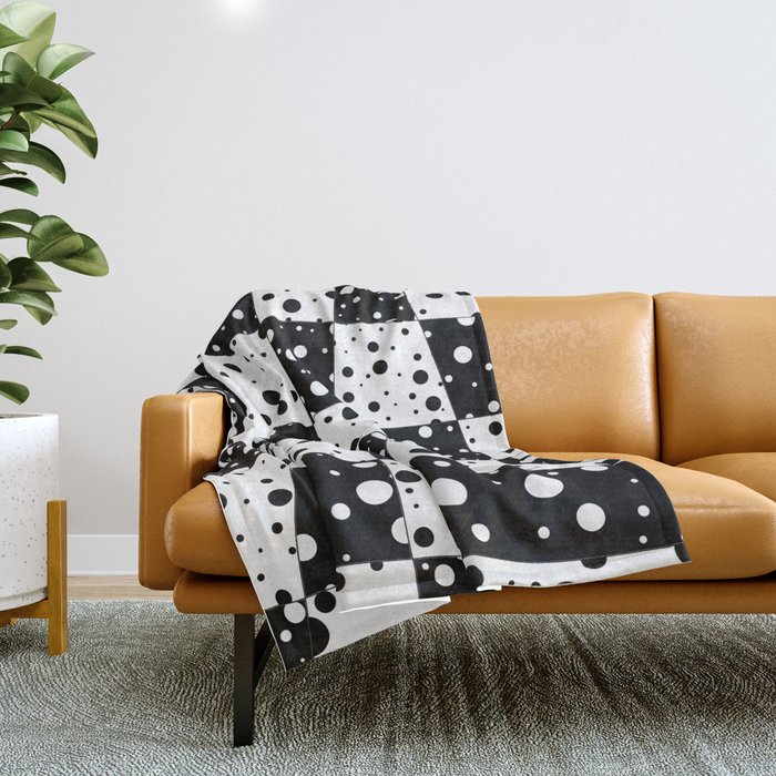 Holes In Black And White Throw Blanket