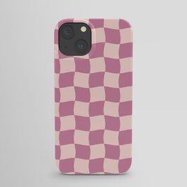 Retro Purple Check Pattern iPhone Case