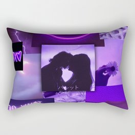 Purple love aesthetic ollage Rectangular Pillow