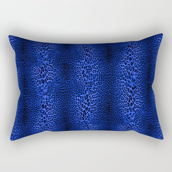 Wild Blue Leopard Rectangular Pillow