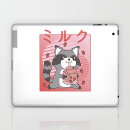 Raccoon Strawberry Milk Retro Kawaii Japan Laptop Skin