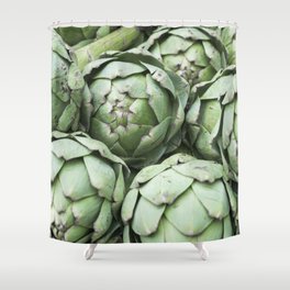 Artichoke vegetable green art print- farmersmarket stand in France - food and travel photography Shower Curtain