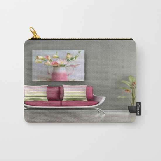 Coffee, Tea or Flowers Vignette Carry-All Pouch