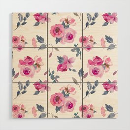 Delicate Roses Wood Wall Art