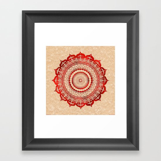 omulyána red gallery mandala Framed Art Print