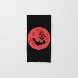 Vampire Bats Against The Red Moon Hand & Bath Towel