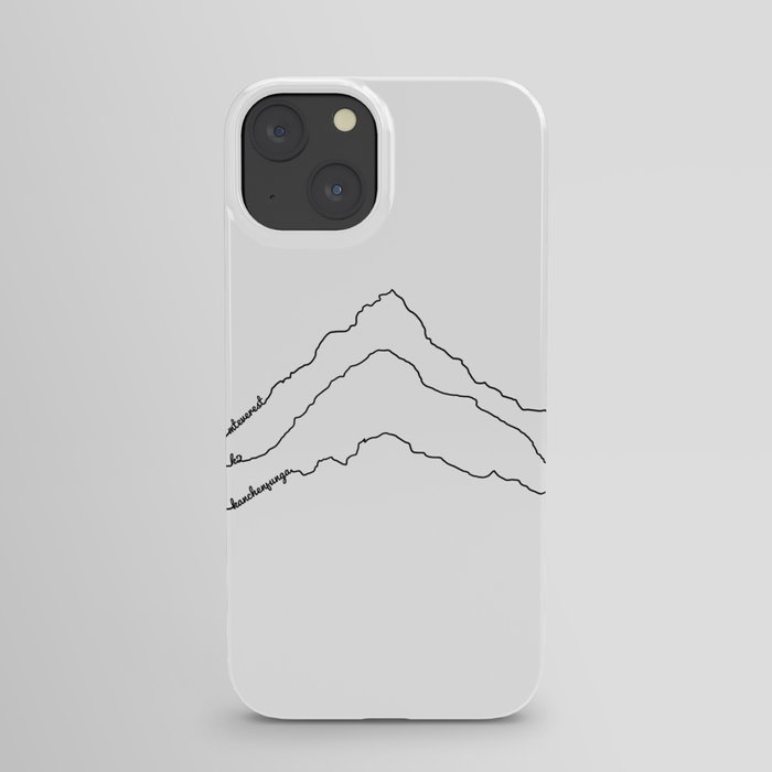 Tallest Mountains in the World B&W / Mt Everest K2 Kanchenjunga / Minimalist Line Drawing Art Print iPhone Case