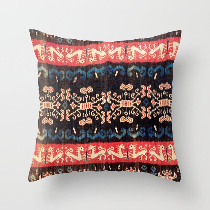 Sumba East Indonesian Ikat Print Throw Pillow by Vicky Brago