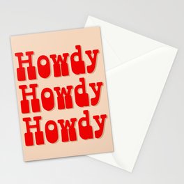 Howdy Howdy Howdy! Red and white Stationery Card
