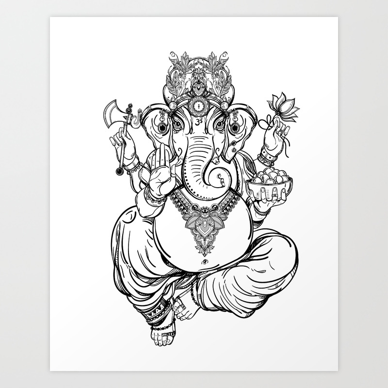 Lord Ganesha Art Print By Serigraphonart Society6