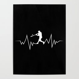 Baseball Heartbeat product Cool Gift for Sport Lovers Poster