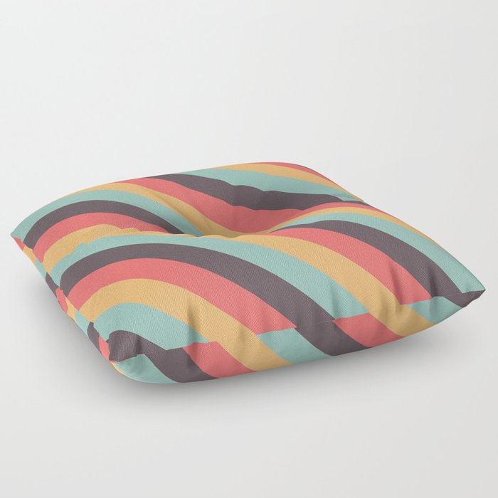 Stripes - Retro Rainbow Floor Pillow