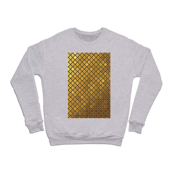Golden mosaic abstract geometric gold tile illustration pattern.  Crewneck Sweatshirt