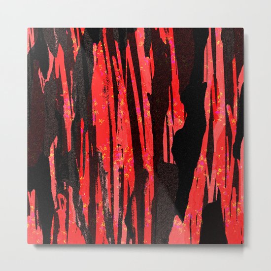 Unique Abstract Scarlet and Black Design Metal Print