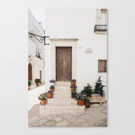 wooden door in Locorotondo | Stairway | Italy | Travel photography pastel Art Print Canvas Print