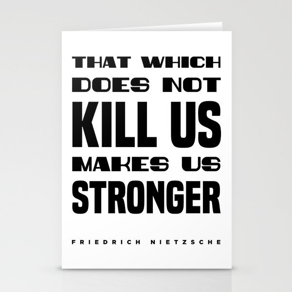 Friedrich Nietzsche Quote - That Which Does Not Kill Us - Literature - Typography Print Stationery Cards