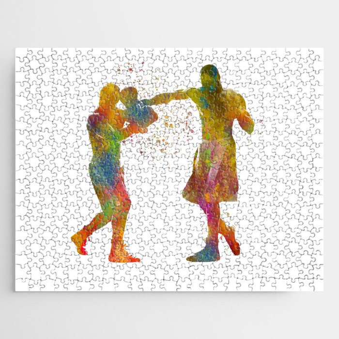 Boxing in watercolor Jigsaw Puzzle
