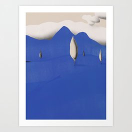 Blue landscape Art Print