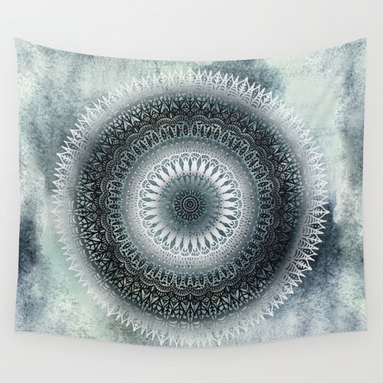 WINTER LEAVES MANDALA Wall Tapestry