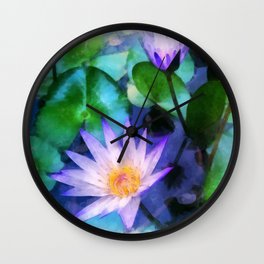 Purple Lotus Wall Clock