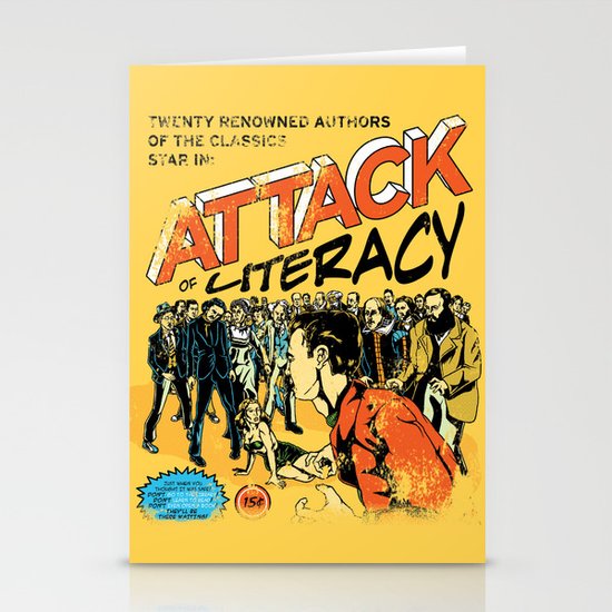 Attack of Literacy Stationery Cards