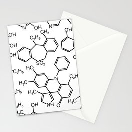 Chemistry chemical bond design pattern background white Stationery Card