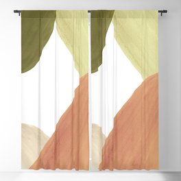 Abstract terracotta and green shapes Blackout Curtain