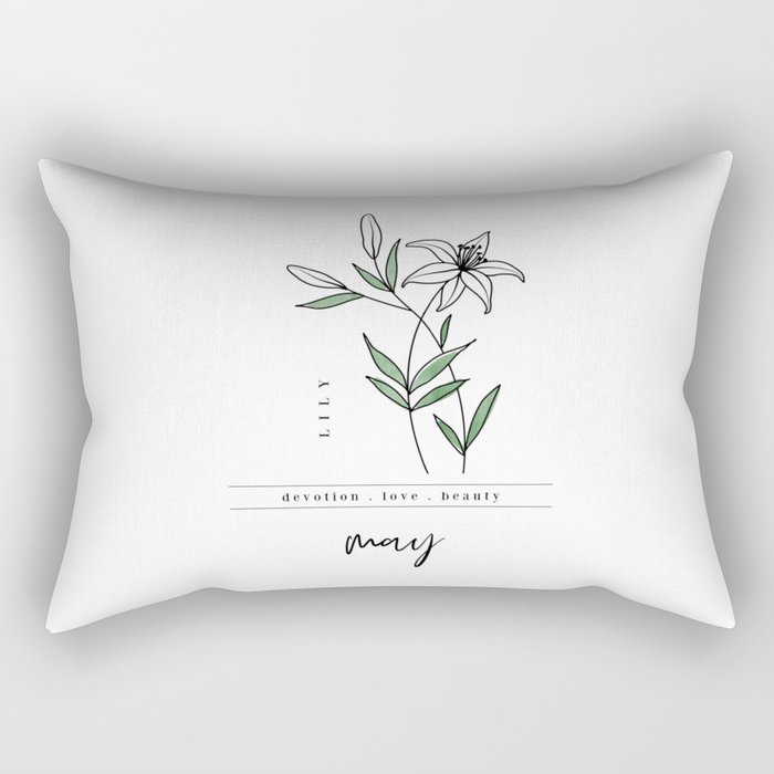 May Birth Flower | Lily Rectangular Pillow