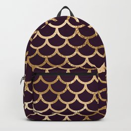 Metallic geometric gold scales Backpack