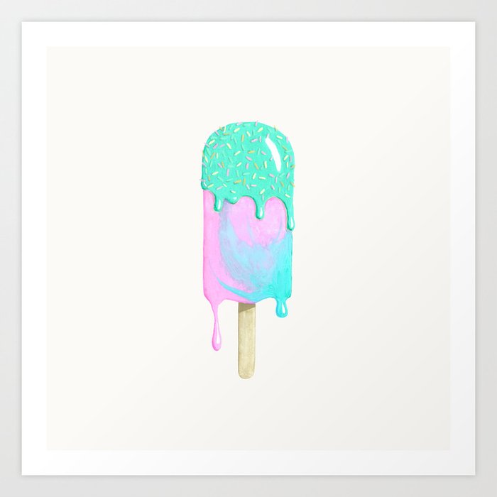 Melty ice cream painting Art Print