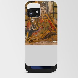 Portrait of the Holy Miraculous Virgin Mary Vintage Retro Artwork Murale Fresco iPhone Card Case