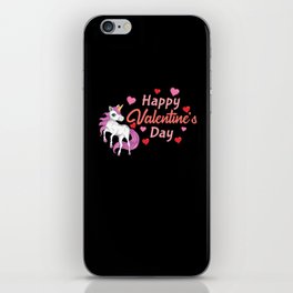 Kawaii Rainbow Unicorn Heart Day Valentines Day iPhone Skin