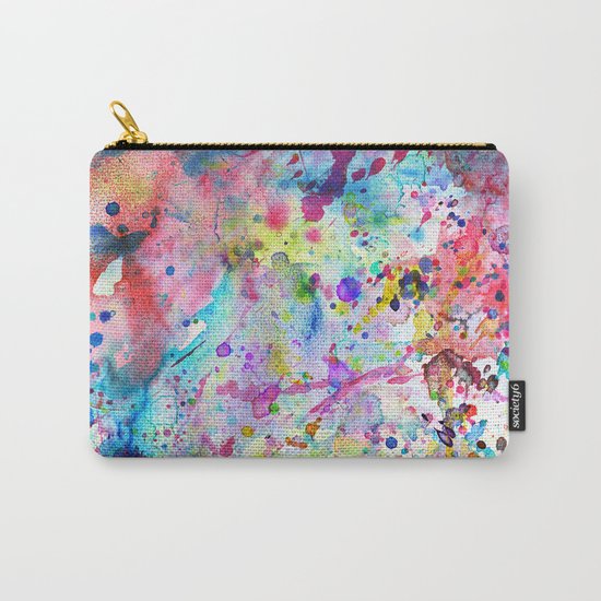 Abstract Bright Watercolor Paint Splatters Pattern Carry-All Pouch