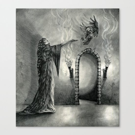 The Owl and the Witch Canvas Print