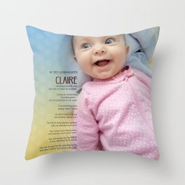 Granddaughter Claire Throw Pillow
