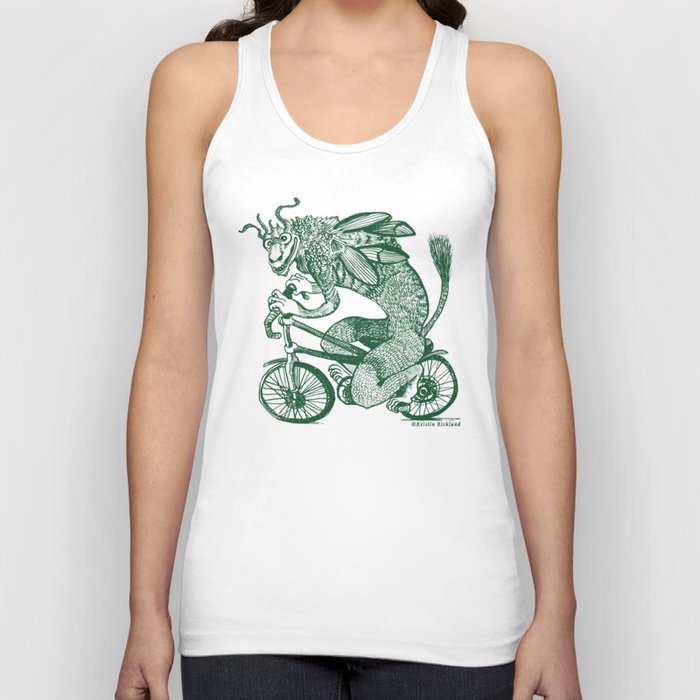 Tengu on a Bike - green Tank Top