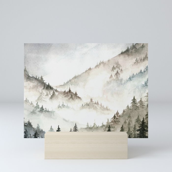 Misty Mountains Mini Art Print By Meamhartshorn Society6