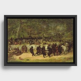 The Bear Dance Painting - William Holbrook Beard Framed Canvas