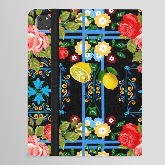 Italian,Sicilian art,majolica,tiles,Flowers iPad Folio Case