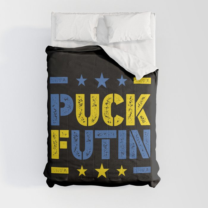 Puck Futin Fuck Putin Ukrainian War Comforter