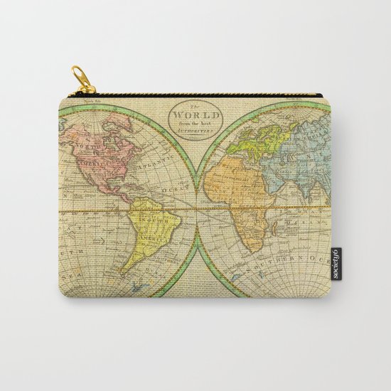 Vintage World Map 1798 Carry-All Pouch