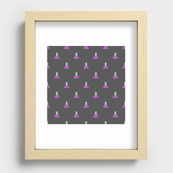 Small chemical flask pattern 1 (Small & Diagonal version) Recessed Framed Print