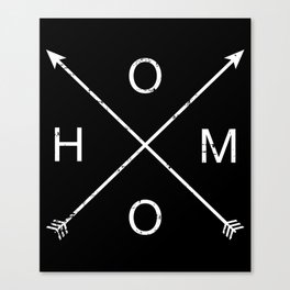 Homo with hipster cross for gay pride month support Canvas Print