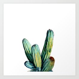 Cactus I Art Print | Cactus, Anahata, Watercolor, Guilhem, Realism, Painting, Illustration 